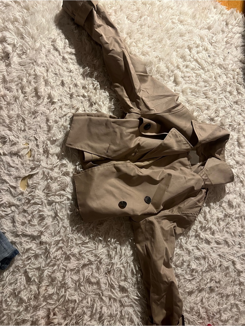 Zara Taupe Double-Breasted Trench Coat